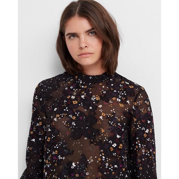 Club Monaco Purple Multi Mockneck Blouse