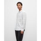 Club Monaco Long Sleeve Textured Windowpane Shirt