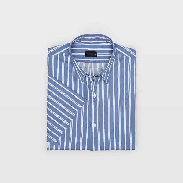 Club Monaco Blue/white Short-sleeve Striped Popover