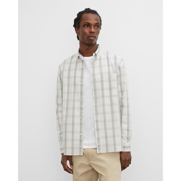 Club Monaco Long Sleeve Large Plaid Poplin Shirt