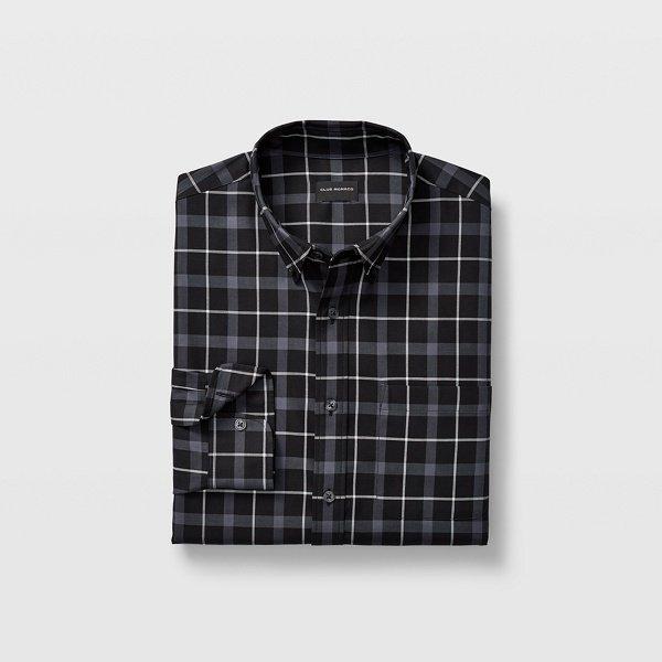 Club Monaco Soot Black Multi Slim Noveau Check Shirt