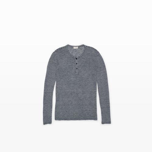 Club Monaco Color Blue Cotton-linen Stripe Henley