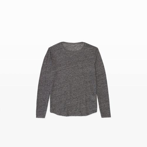 Club Monaco Color Grey Long-sleeve Linen Crew