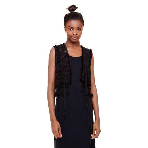 Club Monaco Color Black Pandara Lace Vest