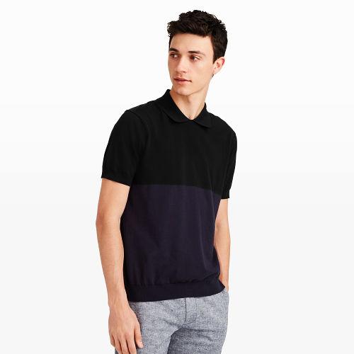 Club Monaco Color Black Colorblock Polo
