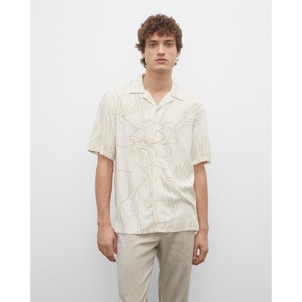 Club Monaco Floral Stripe Camp Collar Shirt
