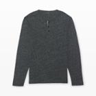 Club Monaco Color Blue Long-sleeve Space-dye Henley In Size Xs