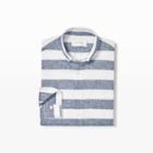 Club Monaco Color Blue Solid & Striped Button-down