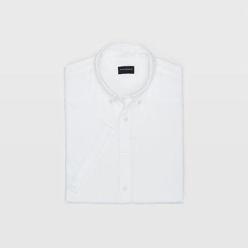 Club Monaco Color White Slim Cross Dye Linen Shirt