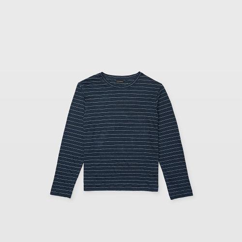 Club Monaco Long-sleeve Linen Stripe Crew