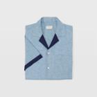 Club Monaco Color Blue Camp Collar Linen Shirt