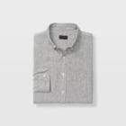 Club Monaco Light Grey Multi Slim Jaspe Linen Shirt