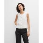 Club Monaco Cropped Button Front Top