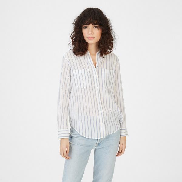 Club Monaco Blue/white Stripe Claudia Shirt