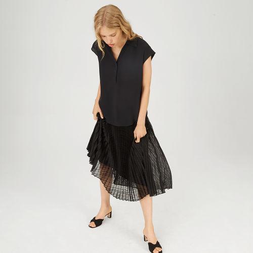 Club Monaco Color Black Paem Silk Shirt