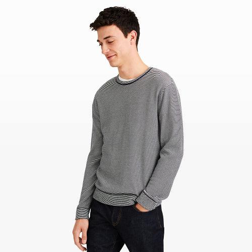 Club Monaco Color Blue Feeder Stripe Crew
