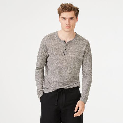 Club Monaco Color Grey Mlange Linen Henley