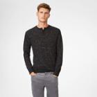 Club Monaco Color Black Wool Henley Sweater