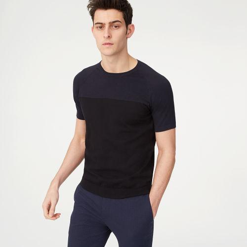 Rb Color Black Colorblock Raglan Crew
