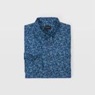 Club Monaco Color Blue Slim Brushed Dot Shirt