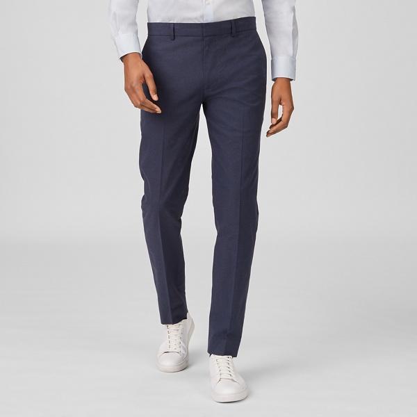 Club Monaco Navy Sutton Houndstooth Dress Pant