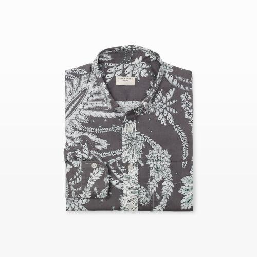 Club Monaco Color Grey Slim-fit Paisley Floral Shirt