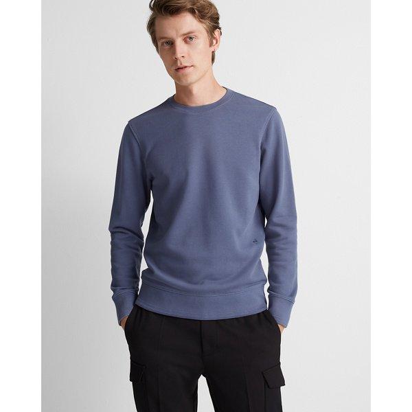 Club Monaco Storm Blue Wash Ottoman Trim Sweatshirt
