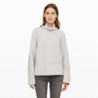 Club Monaco Color Grey Justy Ribbed Turtleneck In Size L