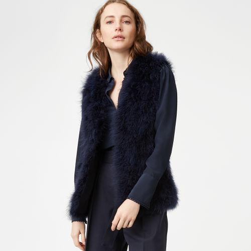 Club Monaco Violet Long Feather Vest