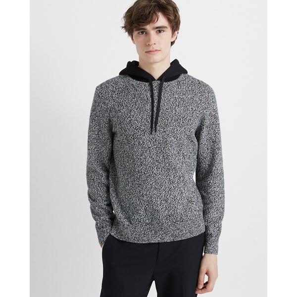 Club Monaco Black Mixed Material Hoodie