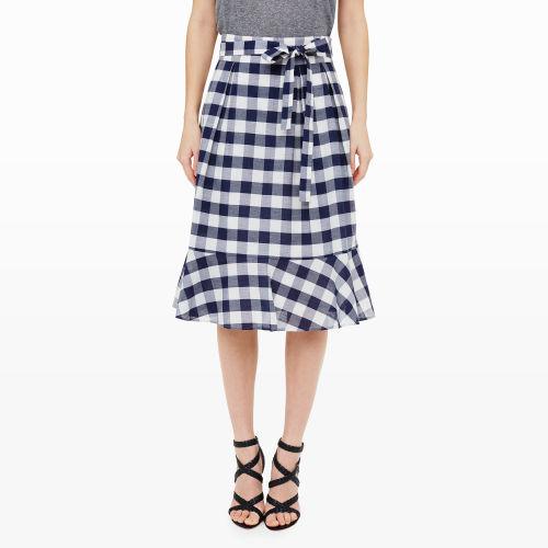 Club Monaco Color Sapphire Plumina Plaid Skirt