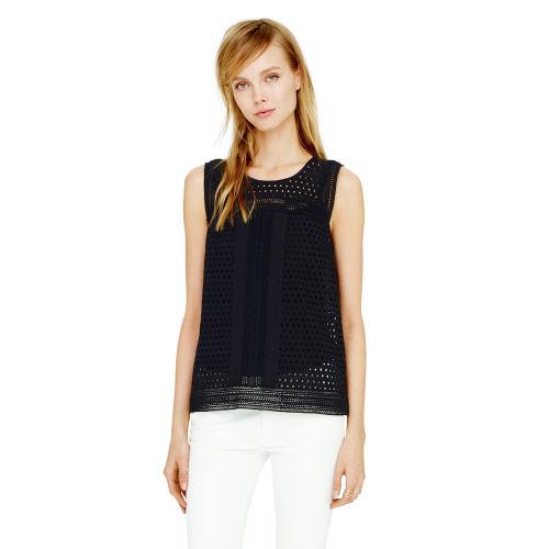 Club Monaco Color Black Effie Eyelet Top