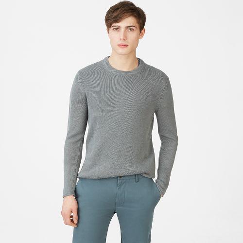 Club Monaco Color Green Plaited Linen Crew