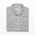 Club Monaco Color Grey Short-sleeve Floral Shirt In Size L