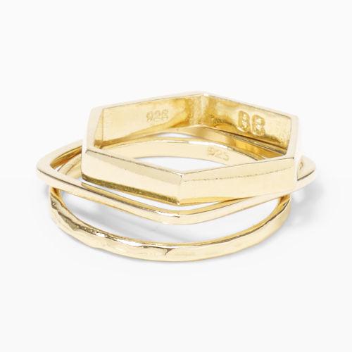 Club Monaco Color Gold Bing Bang Geometric Ring Set