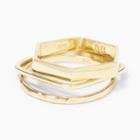 Club Monaco Color Gold Bing Bang Geometric Ring Set