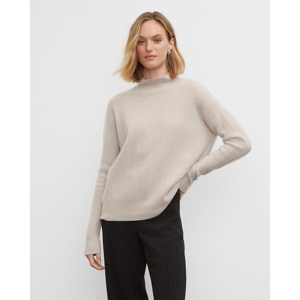 Club Monaco Ribbed Boiled Cashmere Mockneck Sweater