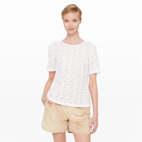 Club Monaco Color White Darti Lace Top In Size L