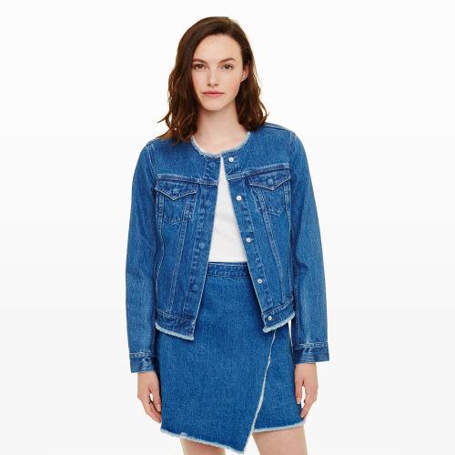 Club Monaco Color Blue Rimeeka Denim Jacket