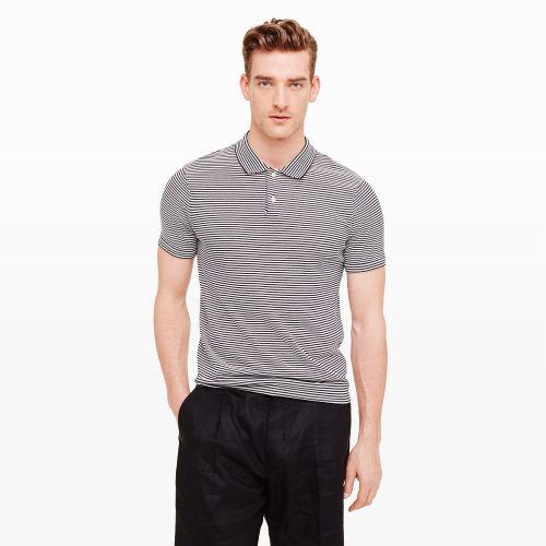 Club Monaco Color Navy Crepe Cotton Polo In Size M