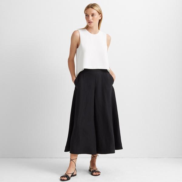 Club Monaco Black Cropped Wide-leg Pant