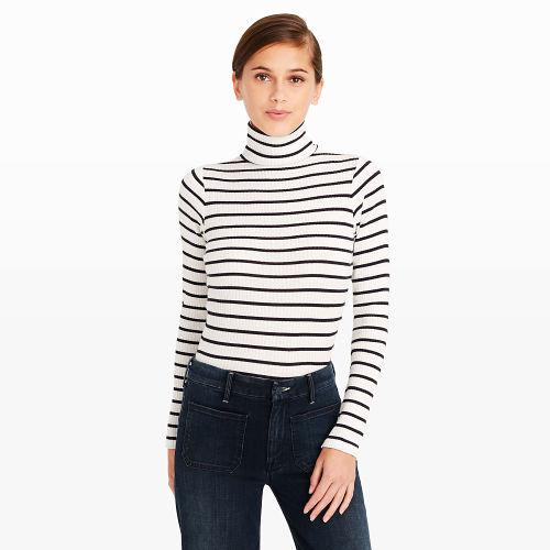 Ib Color White Julie Ribbed Turtleneck