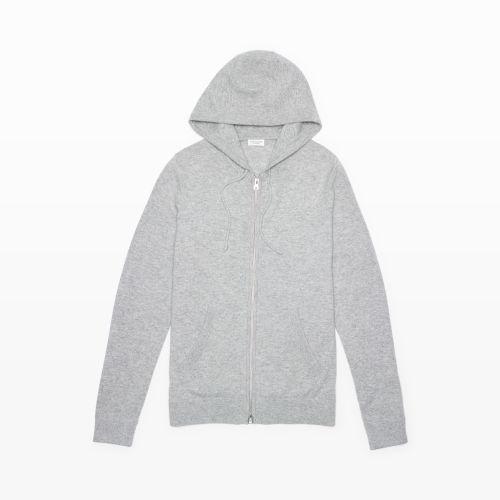 Club Monaco Color Grey Cashmere Hoodie In Size L