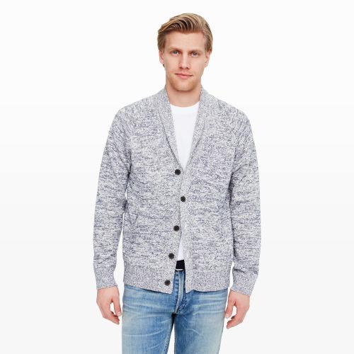 Club Monaco Color Blue Marled Cotton Cardigan