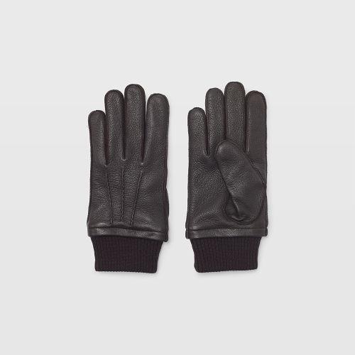 Ib Color Brown Ribbed Cuff Glove