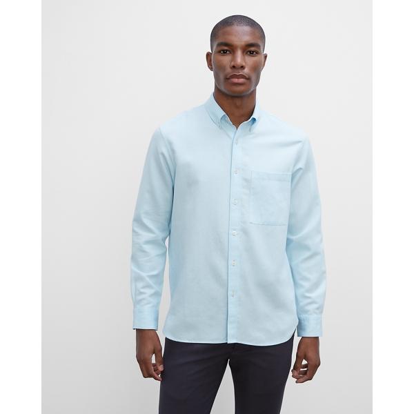 Club Monaco Long Sleeve Solid Twill Shirt