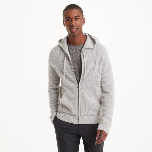 Club Monaco Color Grey Cashmere Zip Hoodie