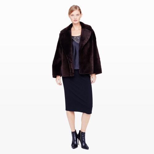 Club Monaco Color Purple Benita Shearling Coat