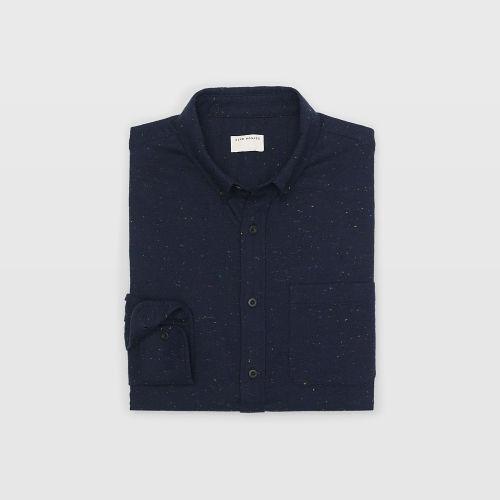 Club Monaco Color Blue Slim Donegal Twill Shirt