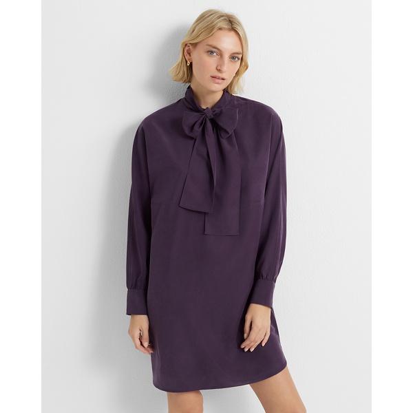 Club Monaco Merlot Tie-neck Dress